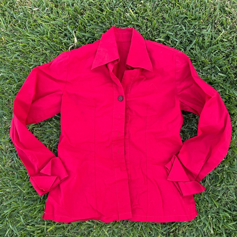 Vintage Red fitted button top